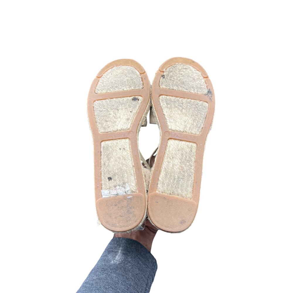 đź§µ Talbots Beige Espadrille Slingback Flats Elephant Embroidered Beaded Boho Y2K - Picture 6 of 7